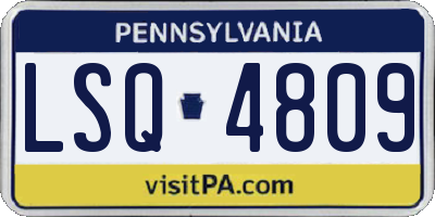 PA license plate LSQ4809