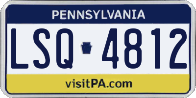 PA license plate LSQ4812