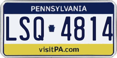 PA license plate LSQ4814