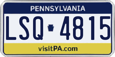PA license plate LSQ4815