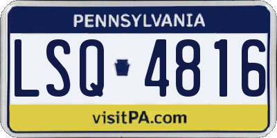 PA license plate LSQ4816