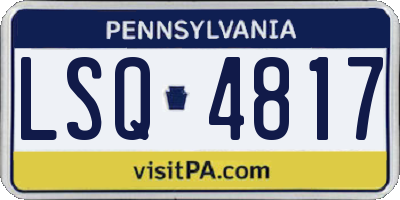 PA license plate LSQ4817