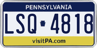 PA license plate LSQ4818