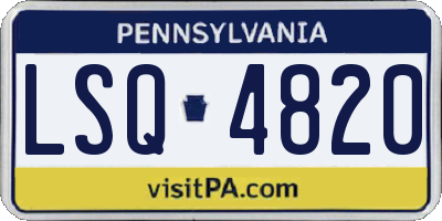 PA license plate LSQ4820