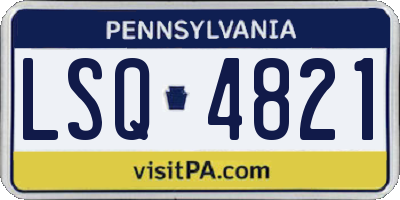 PA license plate LSQ4821