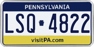PA license plate LSQ4822