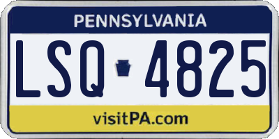 PA license plate LSQ4825
