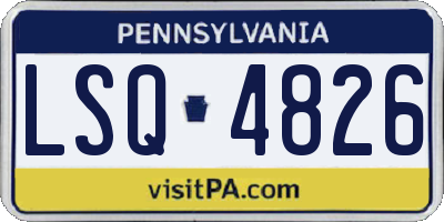 PA license plate LSQ4826
