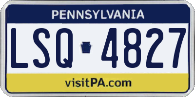 PA license plate LSQ4827