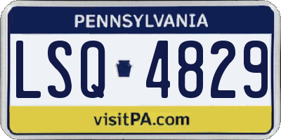 PA license plate LSQ4829
