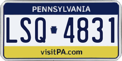 PA license plate LSQ4831