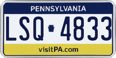 PA license plate LSQ4833