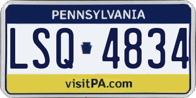 PA license plate LSQ4834