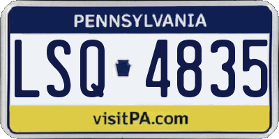 PA license plate LSQ4835