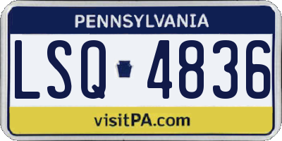 PA license plate LSQ4836