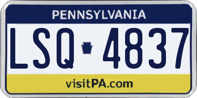 PA license plate LSQ4837