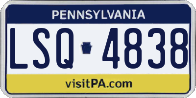 PA license plate LSQ4838