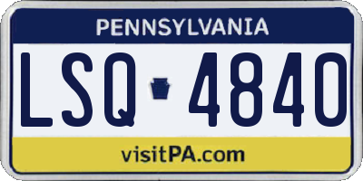 PA license plate LSQ4840