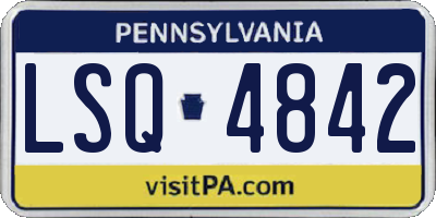 PA license plate LSQ4842