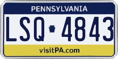 PA license plate LSQ4843