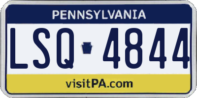 PA license plate LSQ4844