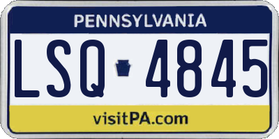 PA license plate LSQ4845