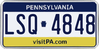 PA license plate LSQ4848