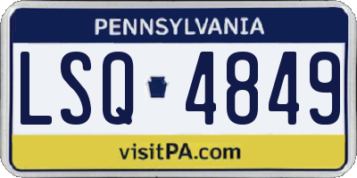 PA license plate LSQ4849