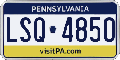 PA license plate LSQ4850
