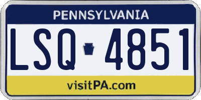 PA license plate LSQ4851