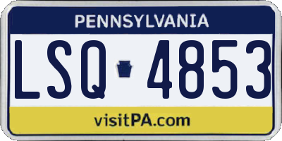 PA license plate LSQ4853