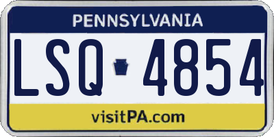 PA license plate LSQ4854