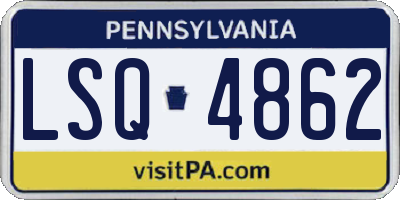 PA license plate LSQ4862