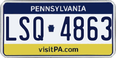 PA license plate LSQ4863