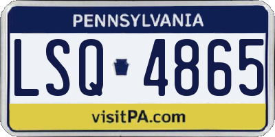 PA license plate LSQ4865