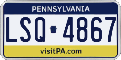 PA license plate LSQ4867
