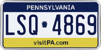 PA license plate LSQ4869