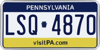 PA license plate LSQ4870