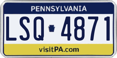 PA license plate LSQ4871