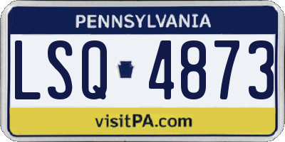 PA license plate LSQ4873