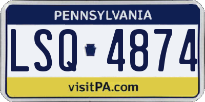 PA license plate LSQ4874