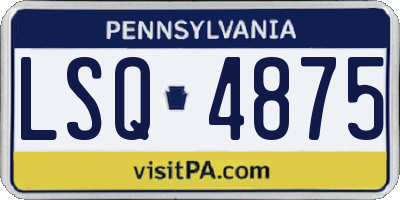 PA license plate LSQ4875