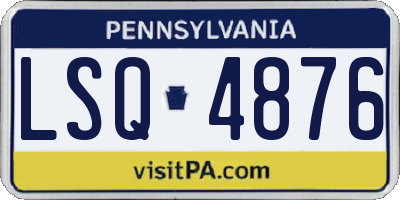PA license plate LSQ4876