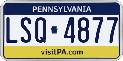 PA license plate LSQ4877