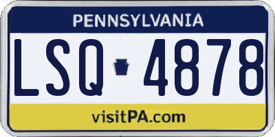 PA license plate LSQ4878