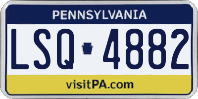 PA license plate LSQ4882