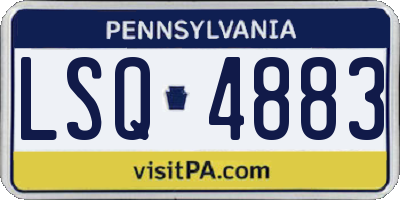 PA license plate LSQ4883