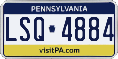 PA license plate LSQ4884