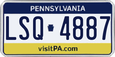 PA license plate LSQ4887