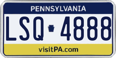 PA license plate LSQ4888